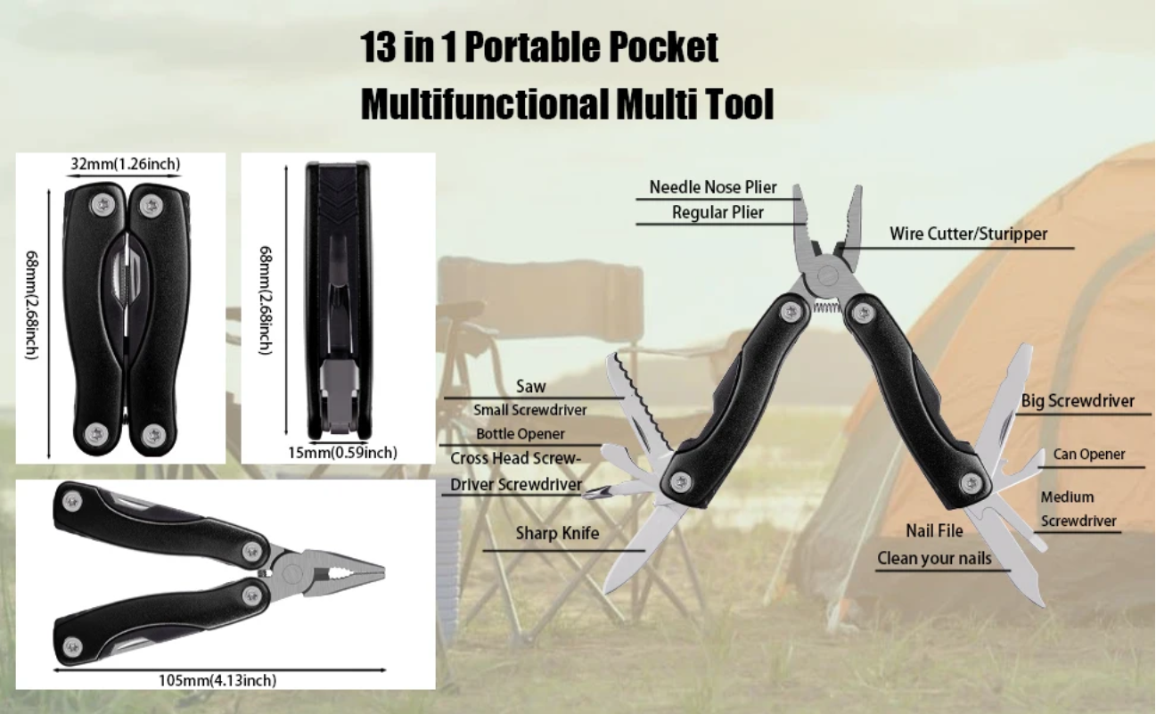 9 In 1-Multi-Function Folding Plier with FREE DELIVERY